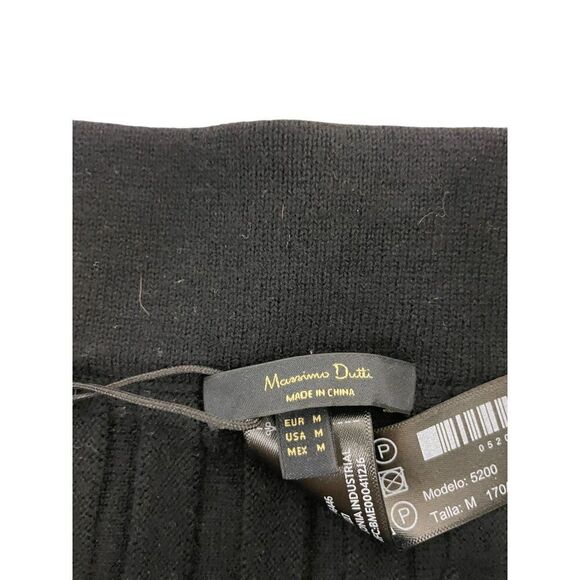 Massimo Dutti Womens Midi Skirt Medium M Black Pleated Wool Blend 5200/634 NWT - Picture 8 of 16